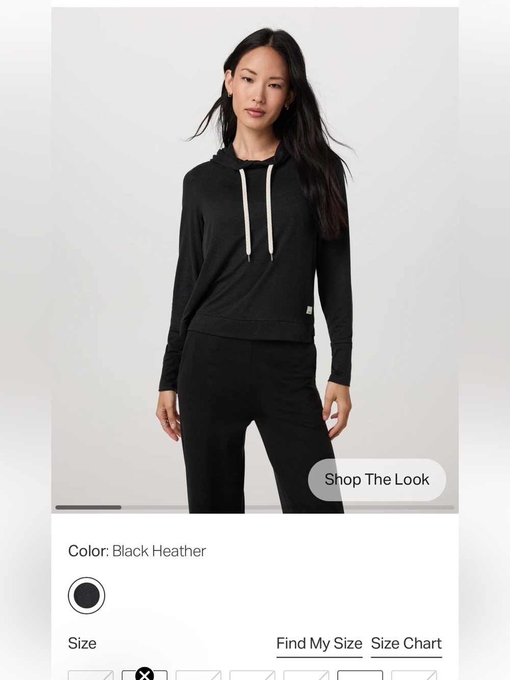 Vuori essential Black Hoodie  with Drawstrings